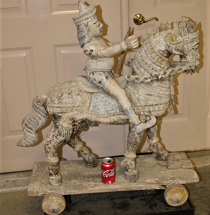 Wood Carved Horse And Rider (1 of 5)
