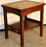 Heavy Contemporary Mission Oak Table With Grueby Style Tiles