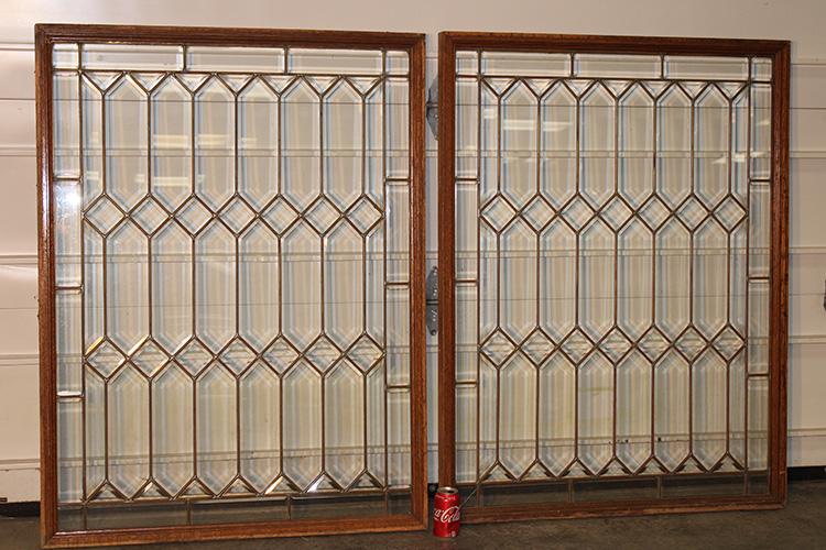 2 Extra Nice Leaded Windows All Beveled Glass Panels (1 of 4)