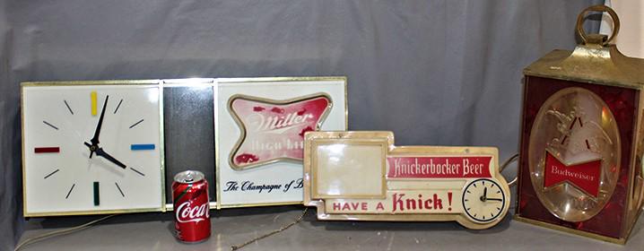 3 Vintage Beer Advertisings Including 2 Clock (Seem To Work) (1 of 4)