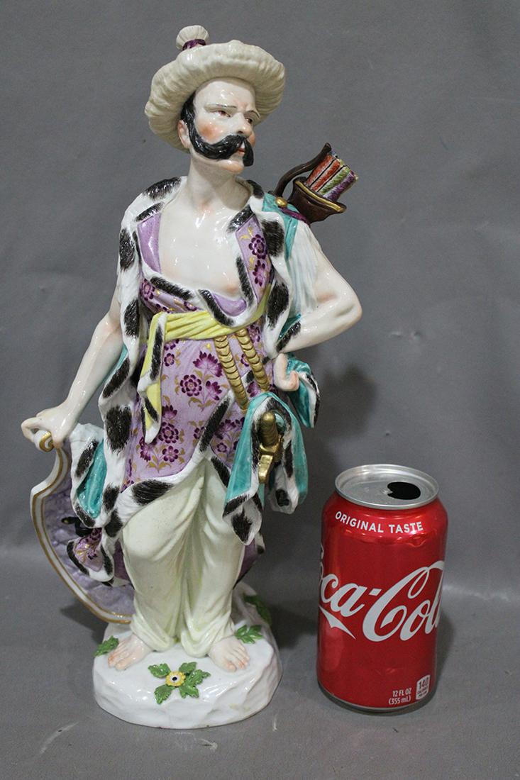 Antique Signed Meissen 14" Malabar Figurine: Antique signed Meissen 14" Malabar figurine, all in good condition.