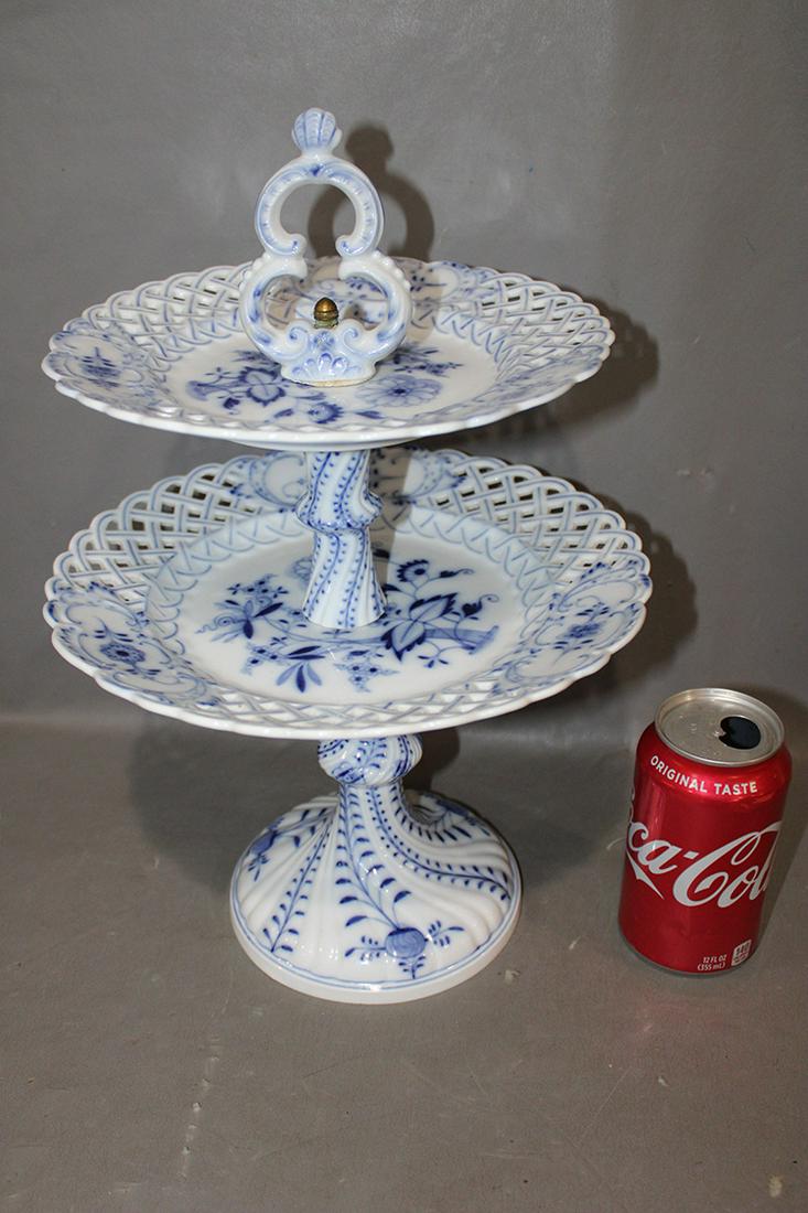 Pretty Meissen 14" Double Cake Dish: Pretty Meissen 14" double cake dish in excellent condition.