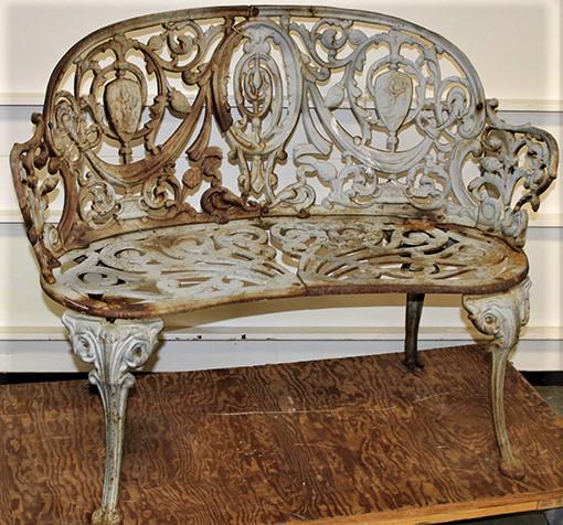 Nice Antique Garden Bench With Drape And Maidens (1 of 5)