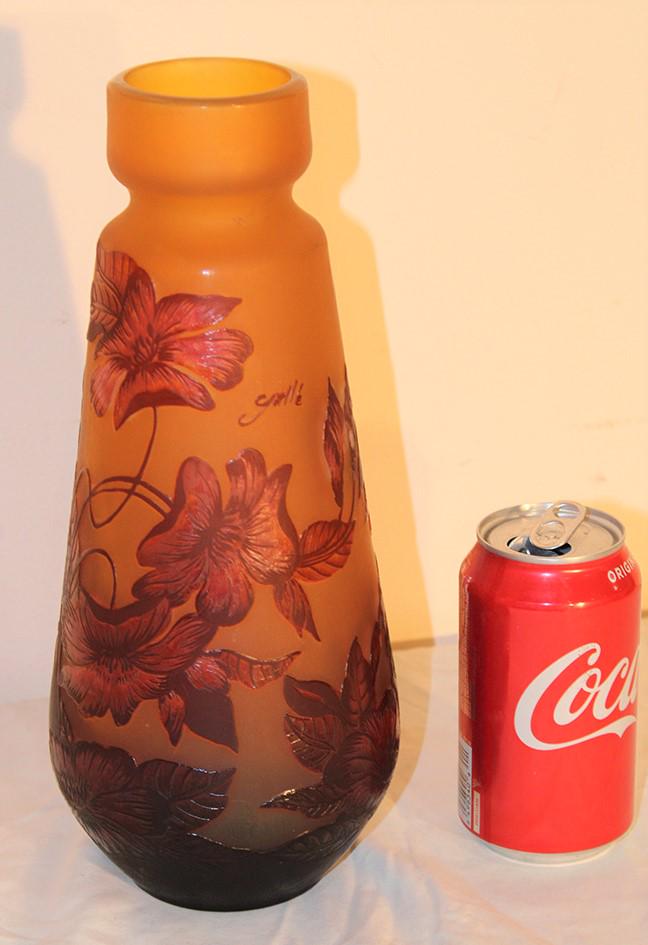 11 1/2" Signed Galle Acid Cut Vase (1 of 7)