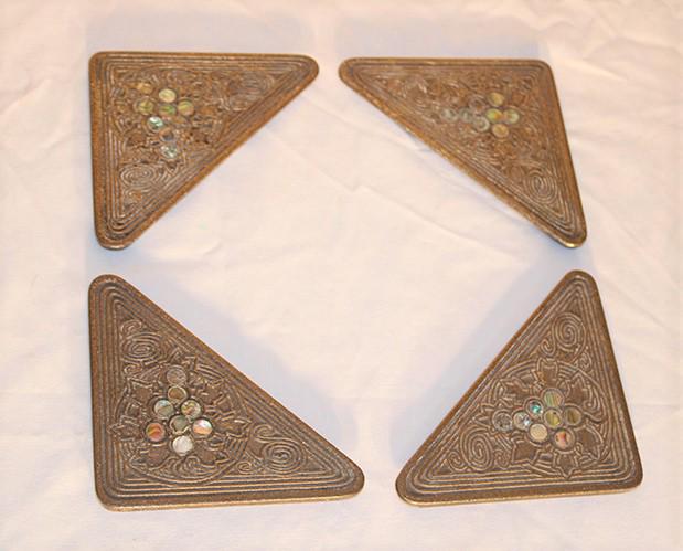 4 Signed Tiffany Studios "Abalone" Blotter Ends (1 of 3)