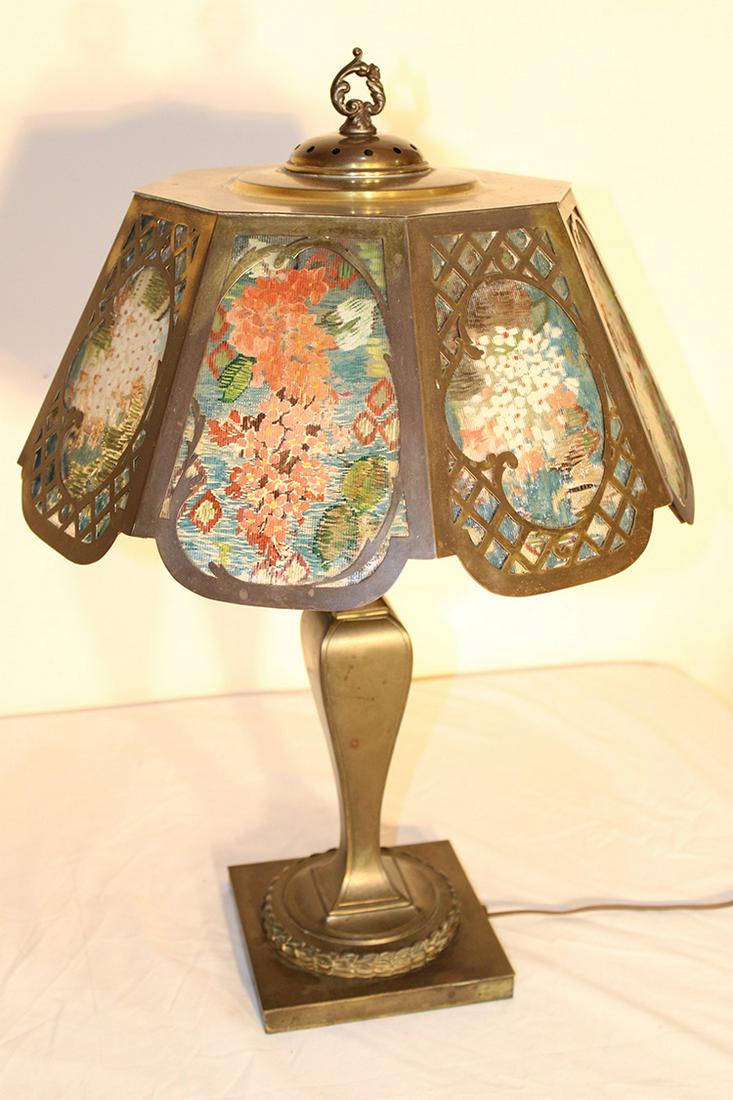 16" Signed Pairpoint Reversed Painted Panel Lamp (1 of 5)