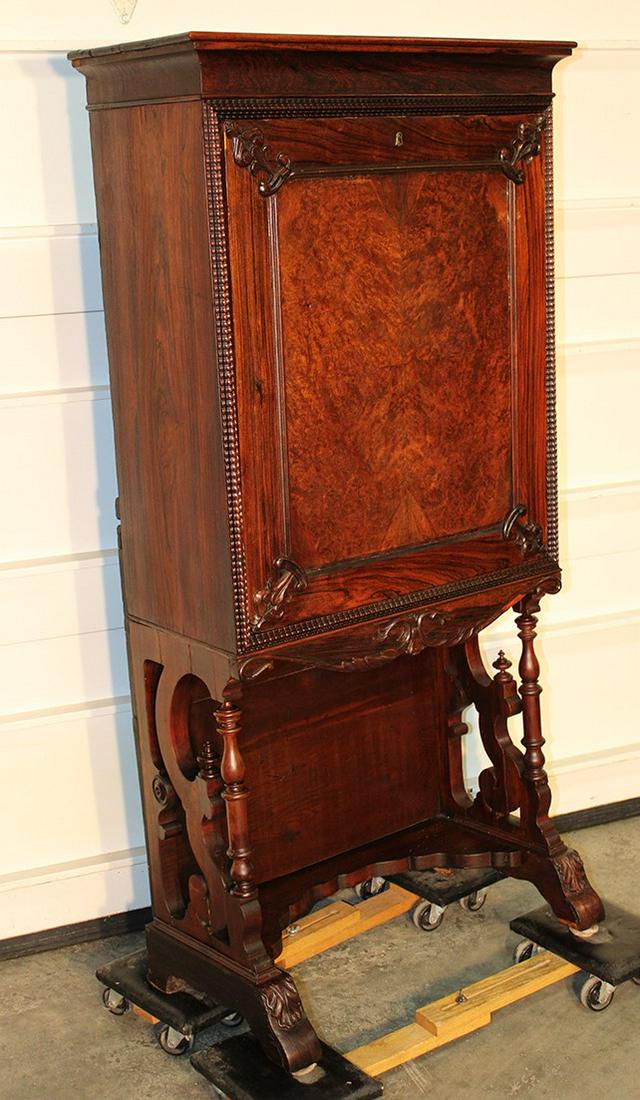 Rosewood Dropfront Desk With Fancy Cut Out Legs (1 of 5)