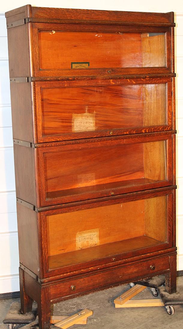 Oak Globe Wernicke 4 Section Stacking Bookcase (1 of 3)