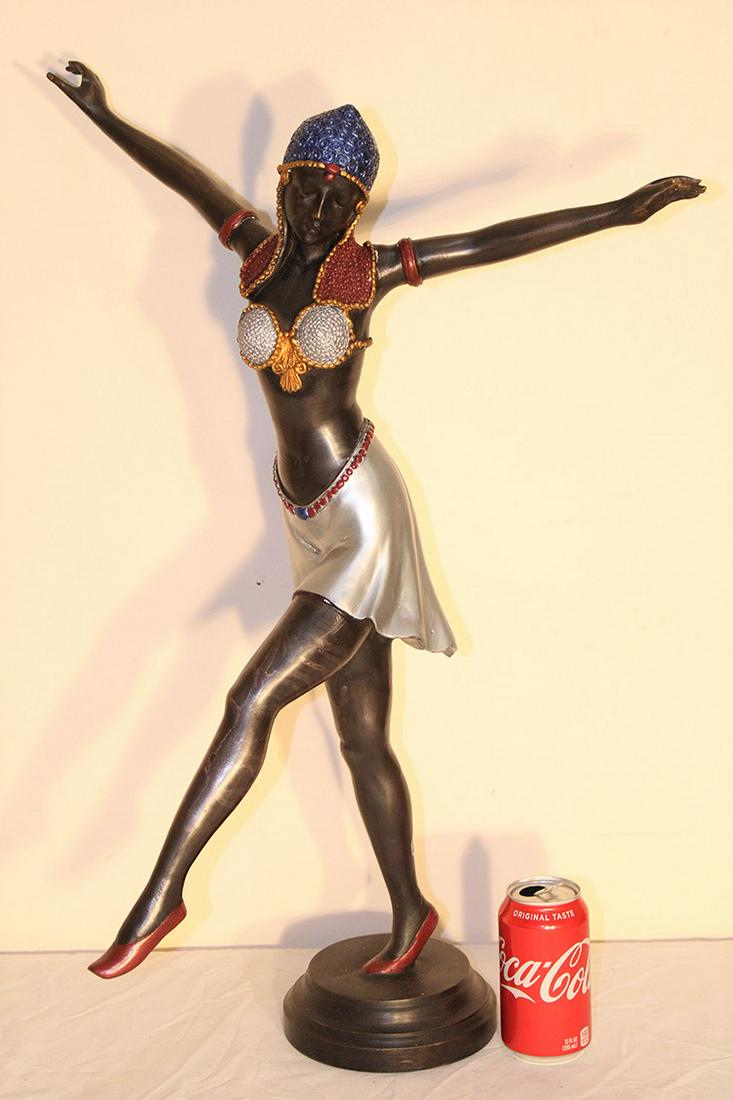 Solid Bronze 28" Dancer With Gold Paint Accents (1 of 5)