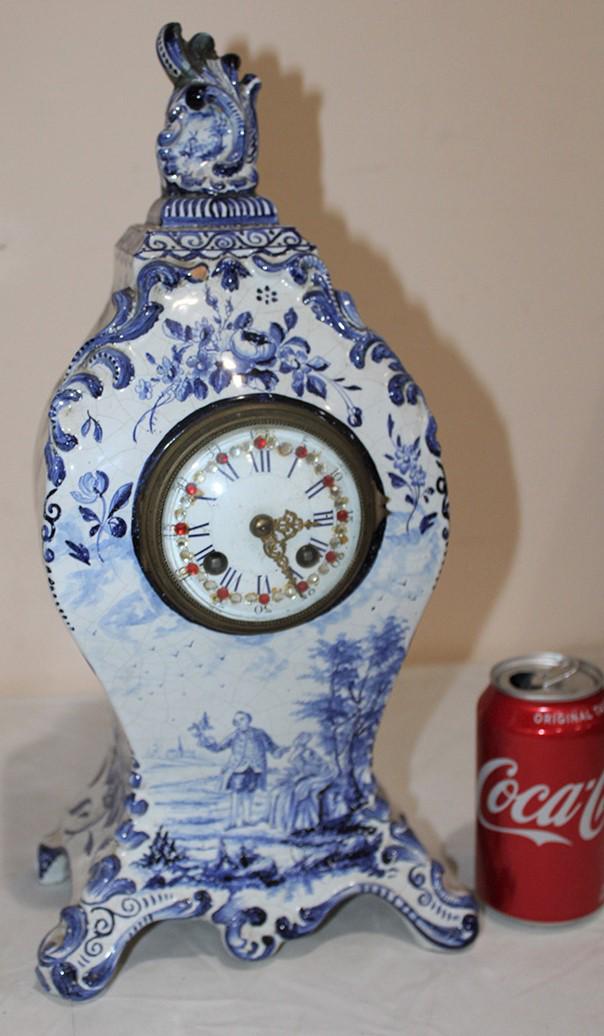 Very Early Redware Delft Style French Clock By Japy Freres (1 of 5)