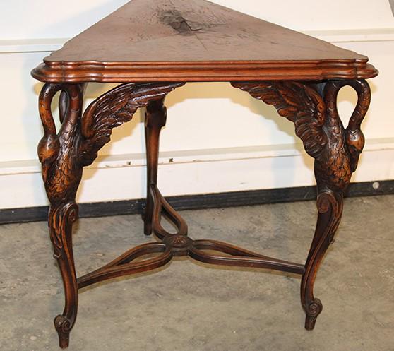 Triangle Shape Side Table With 3 Full Bodied Storks (1 of 3)
