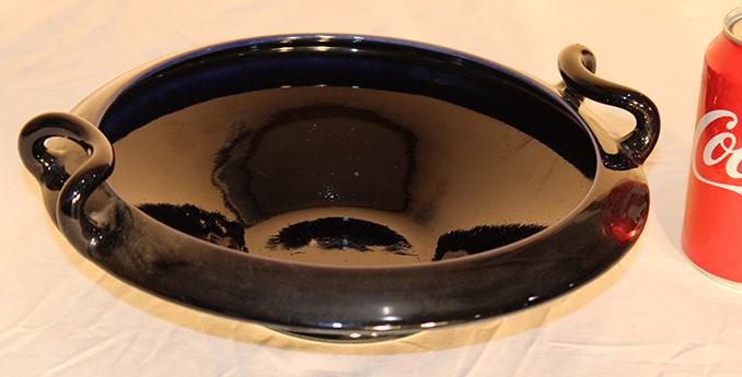 11" Signed Rookwood Pottery Double Handle Bowl In Cobalt Blue (1 of 3)