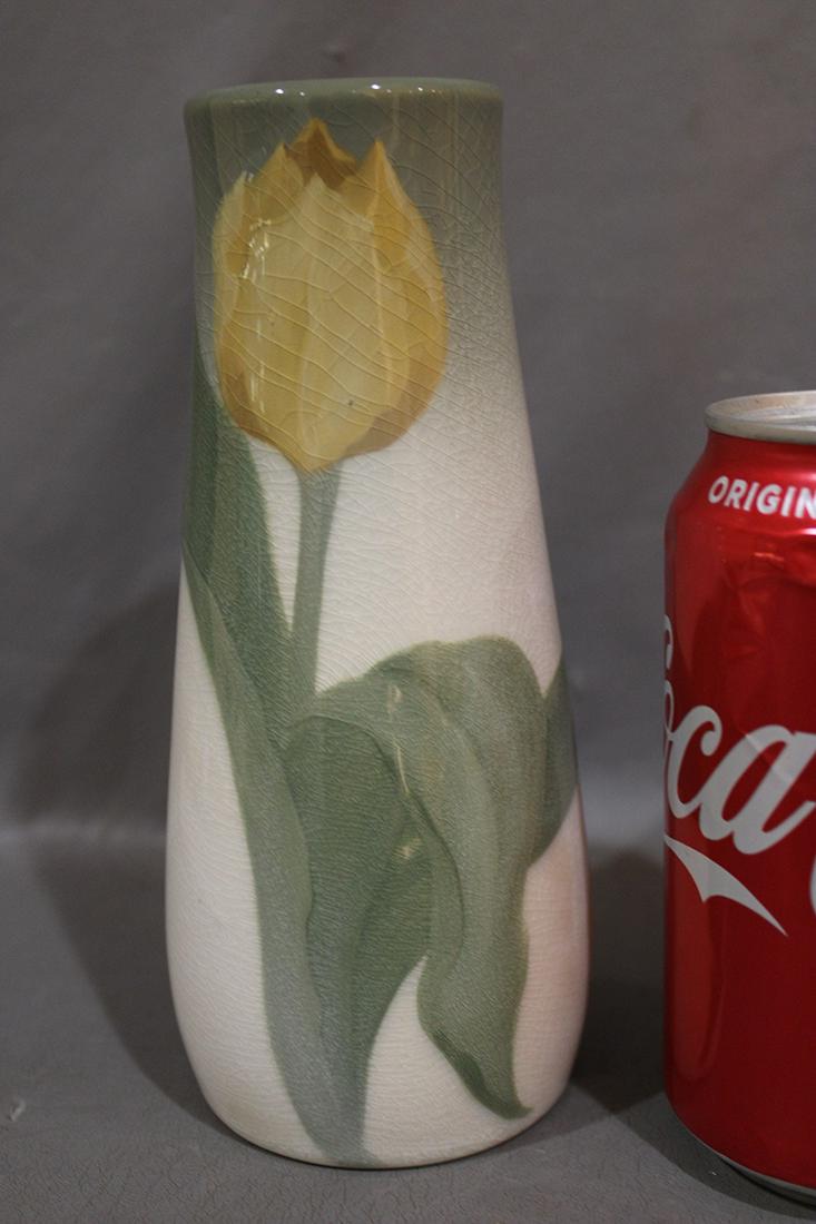 6 3/4" Artist Signed Rookwood Pottery Vase With Tulips (1 of 3)