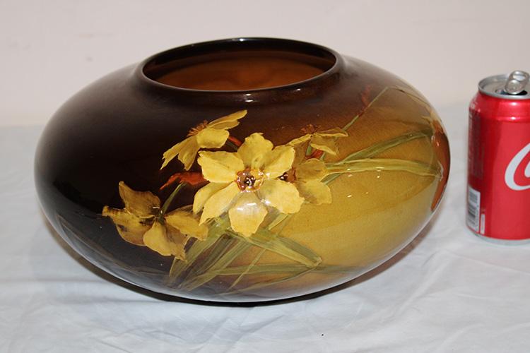 Huge 12X6" Utopian Owens Pottery Artist Signed Vase (1 of 3)