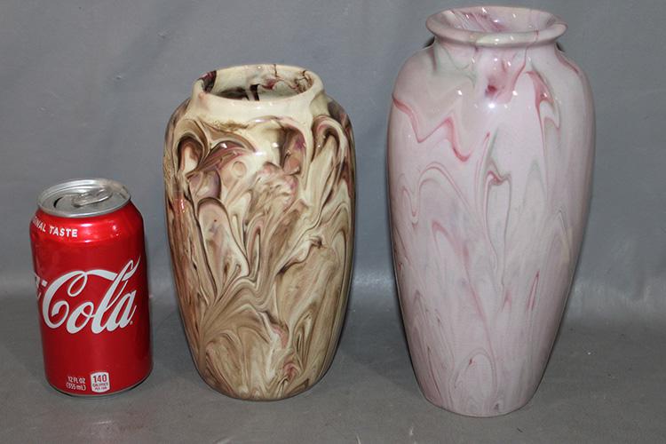 2 Nice Signed Weller Marbleized Vases (1 of 3)
