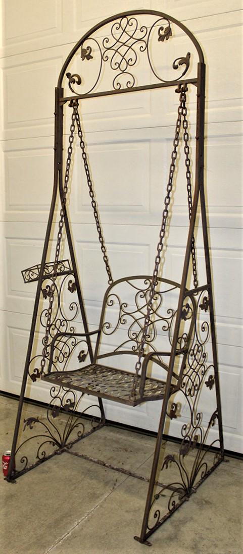 Very Unusual Fancy Iron Swing With Floral Motif (1 of 5)