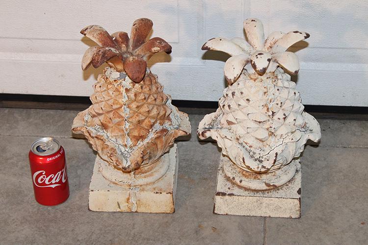 Pair Of Heavy Cast Iron Garden Pineapples (1 of 4)
