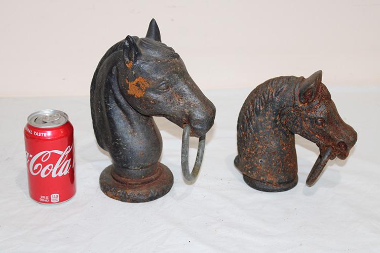 2 Cast Iron Horse Head Hitching Post Tops (1 of 3)