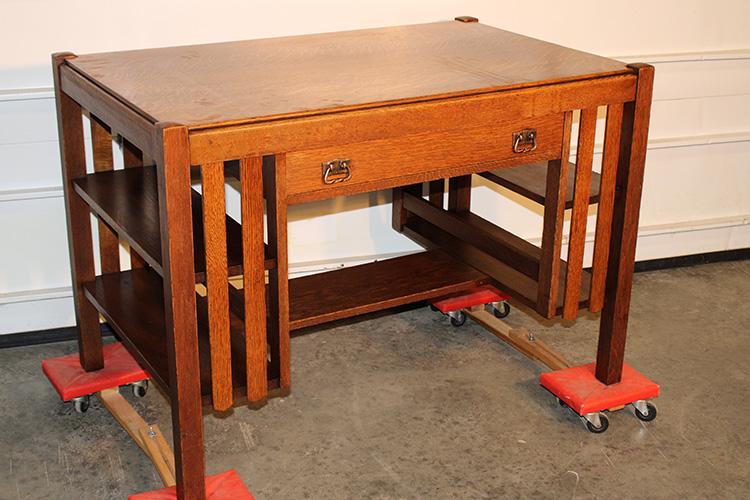 Quality Mission Oak Desk With Hammered Pulls (1 of 5)