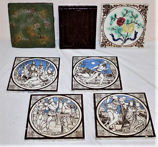 Group Of 7 Antique Tiles By (4) Minton, Maw And Co., Etc. (1 of 4)
