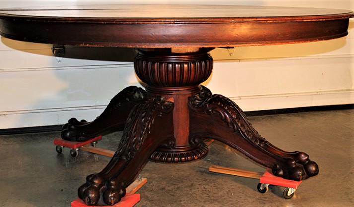Massive 66" Mahogany Horner Dining Room Table (1 of 5)