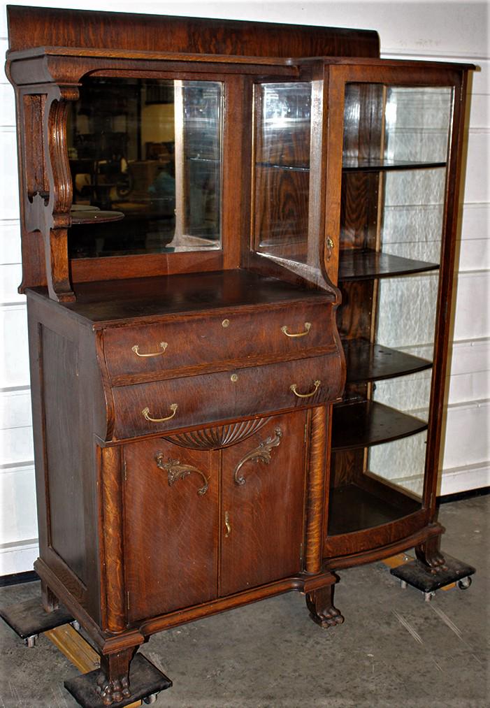 Nice Original Finish Oak Quarter Sawn Side By Side Server (1 of 4)