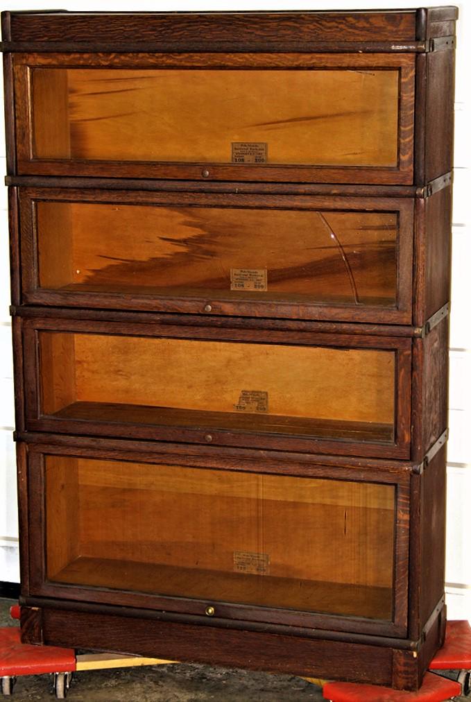 4 Section Original Finish Globe Wernicke Oak Stacking Bookcase (299 Grade) (1 of 4)