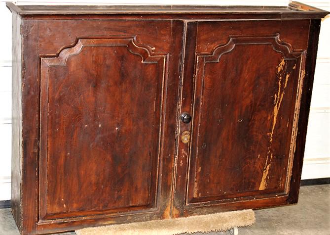 Wonderful Grain Painted 18Th C. Raise Panel Hanging Cupboard (1 of 6)