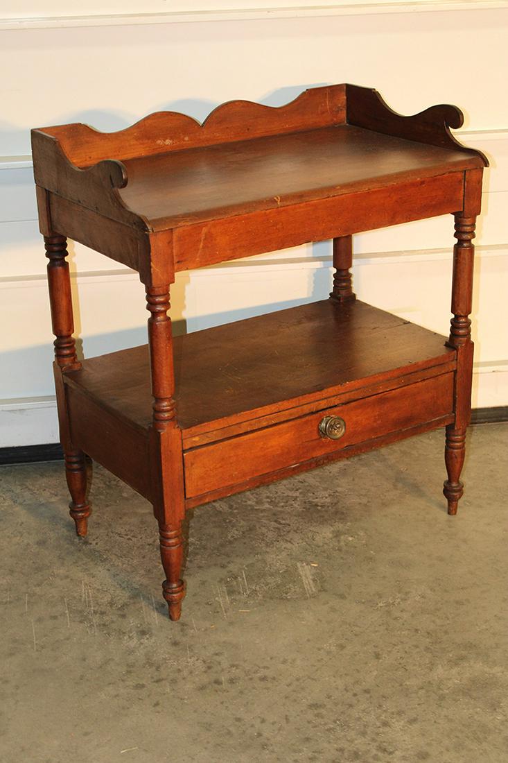 Oversize Period 1 Drawer Wash Stand: Oversize period 1 drawer wash stand with cut out splash in nice overall condition. 28" wide, 32" tall, 17" deep.