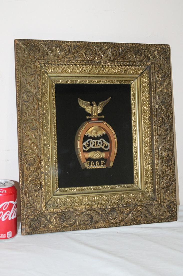 Awesome Antique Odd Fellows Cast Iron Horseshoe And Eagle Plaque (1 of 4)