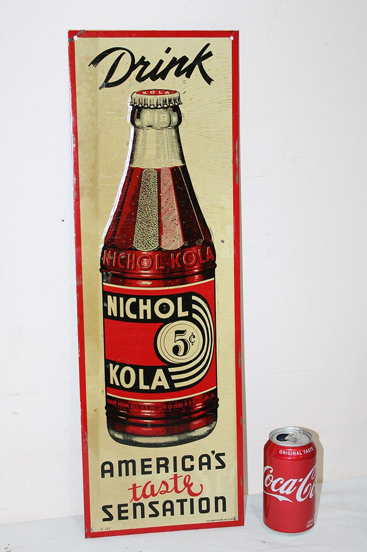 Original Nickel 5 Cent Kola Sign (1 of 4)