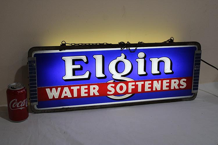 One Of The Earliest "elgin" Water Softener Light Up Signs (working)