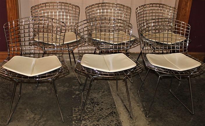 Fabulous Set Of 6 Mid Century Signed Knolls Bertoia Wire Chairs (1 of 5)