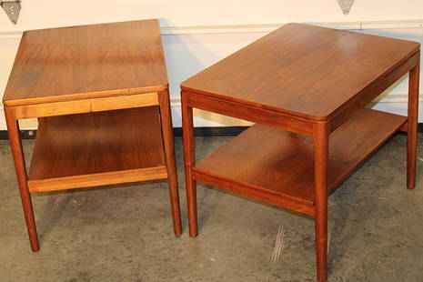 2 Mid Century Drexel "Declaration" End Tables: 2 mid century Drexel "Declaration" end tables. One has a little blemish on the top (see photo). 18" wide, 20" tall, 24" deep.