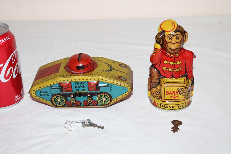 J. Chein Mechanical Litho Monkey Bank (1 of 3)