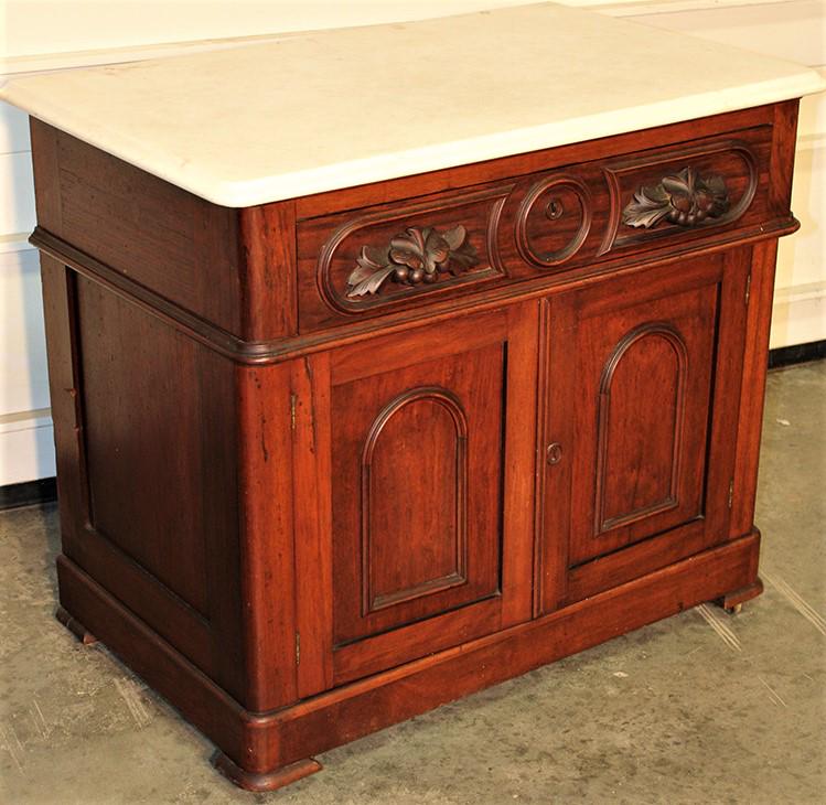 Oversize Walnut Victorian Marble Top Commode (1 of 3)