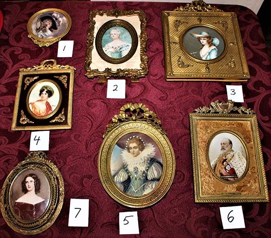 Fabulous estate fresh collection of 18th and 19th C. portraits - hand painted miniatures (7) of the (1 of 6)