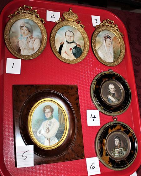 Great collection of estate fresh 18th or 19th C. portraits - hand painted miniatures (6) (1 of 5)