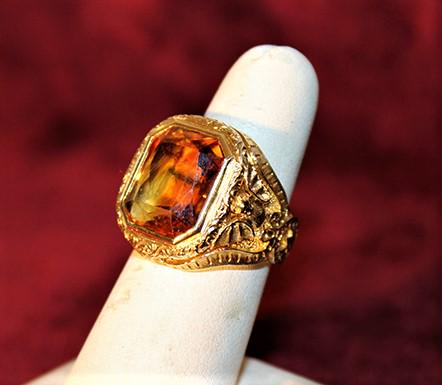 Gentlemen's 14k gold ring with approx. 13 carat citrine stone (1 of 5)