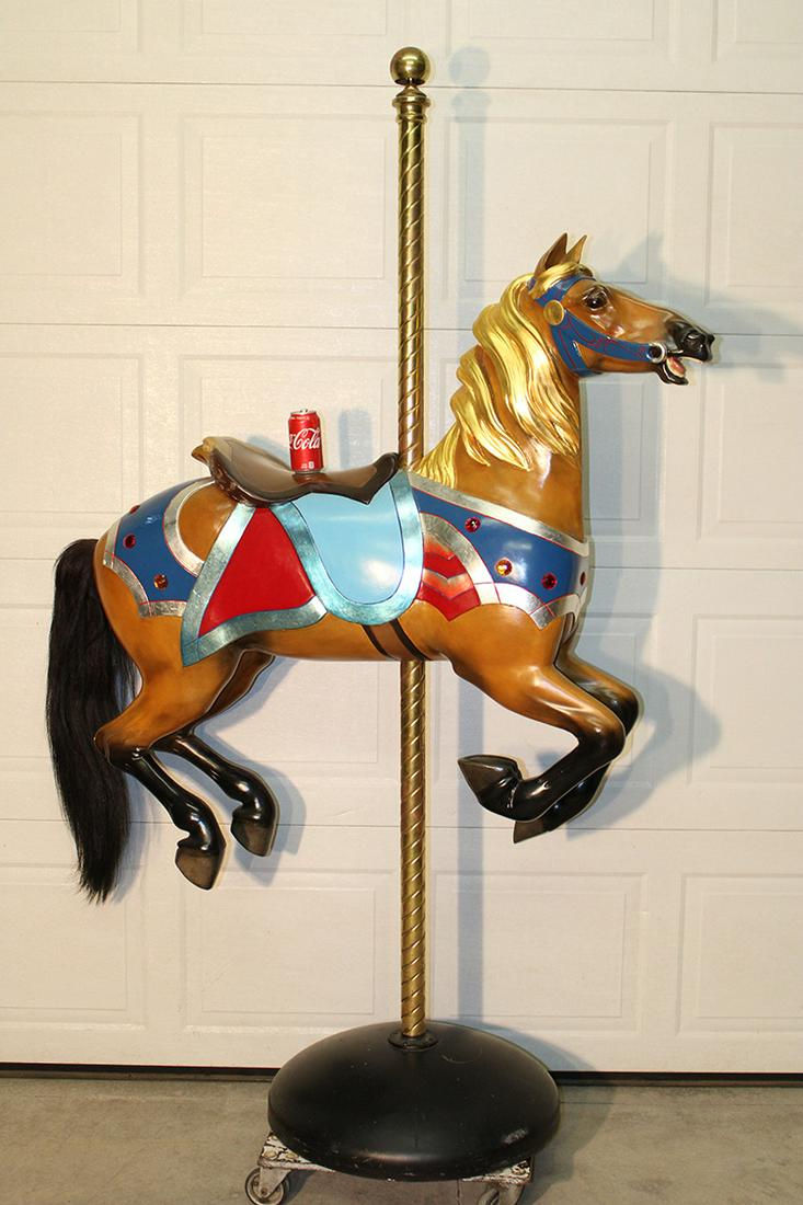 Fabulous high quality large 7' carved jeweled carousal horse (1 of 6)