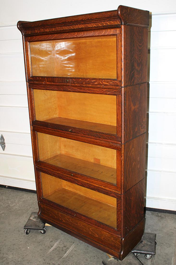 Tall 4 section oak Humphreys stacking bookcase (1 of 5)