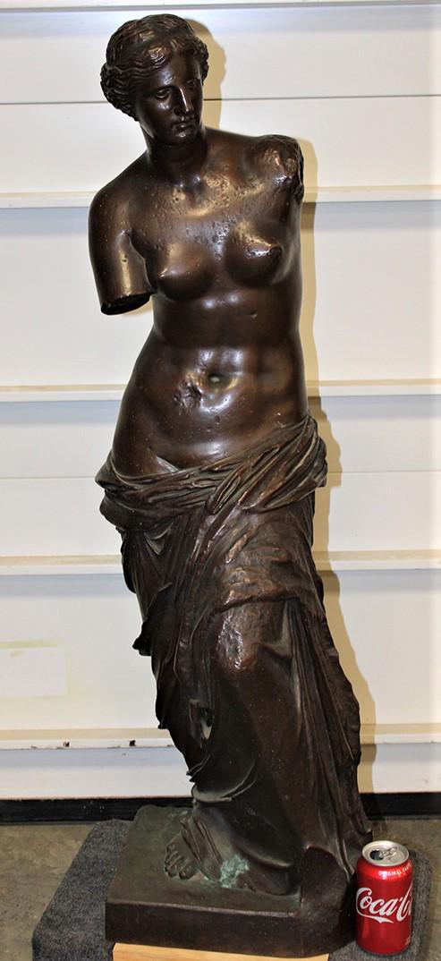 Antique Victorian 43" bronze of Venus De Milo signed F. Barbedienne Fondeur (1 of 6)