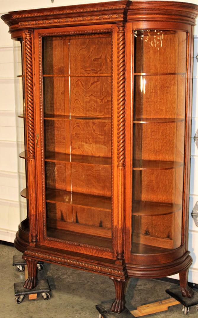 Oversized 53" Horner quality oak China cabinet (1 of 4)