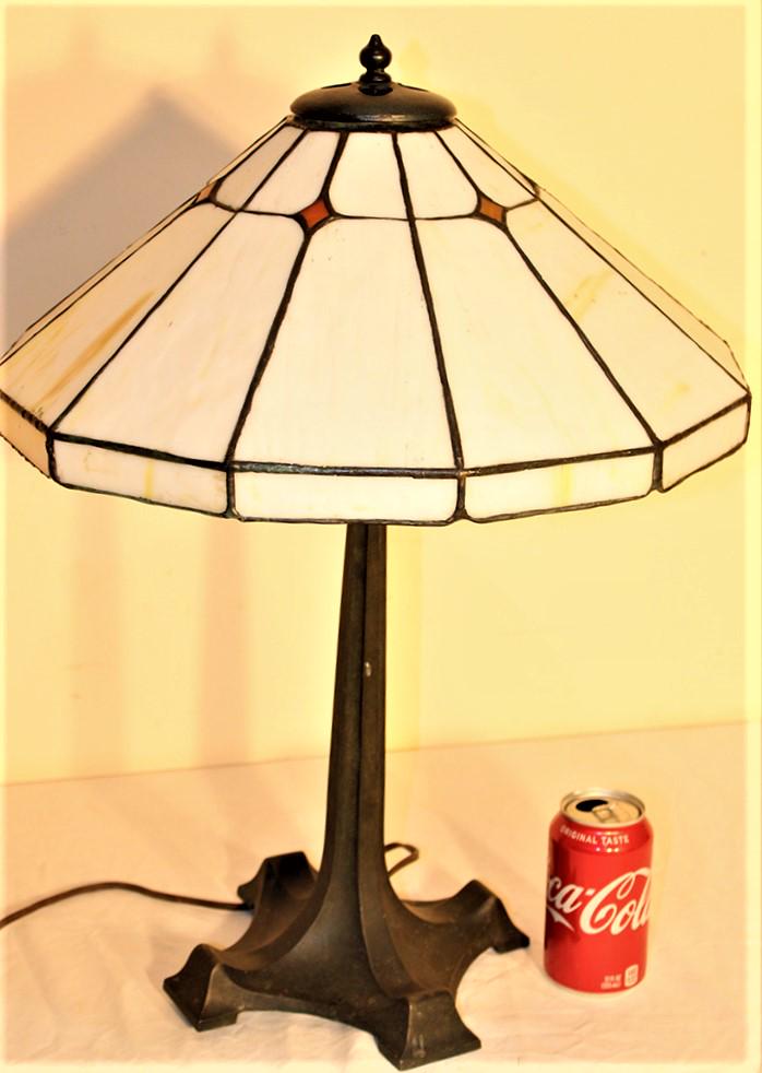 Antique Duffner and Kimberly geometric leaded lamp (1 of 5)