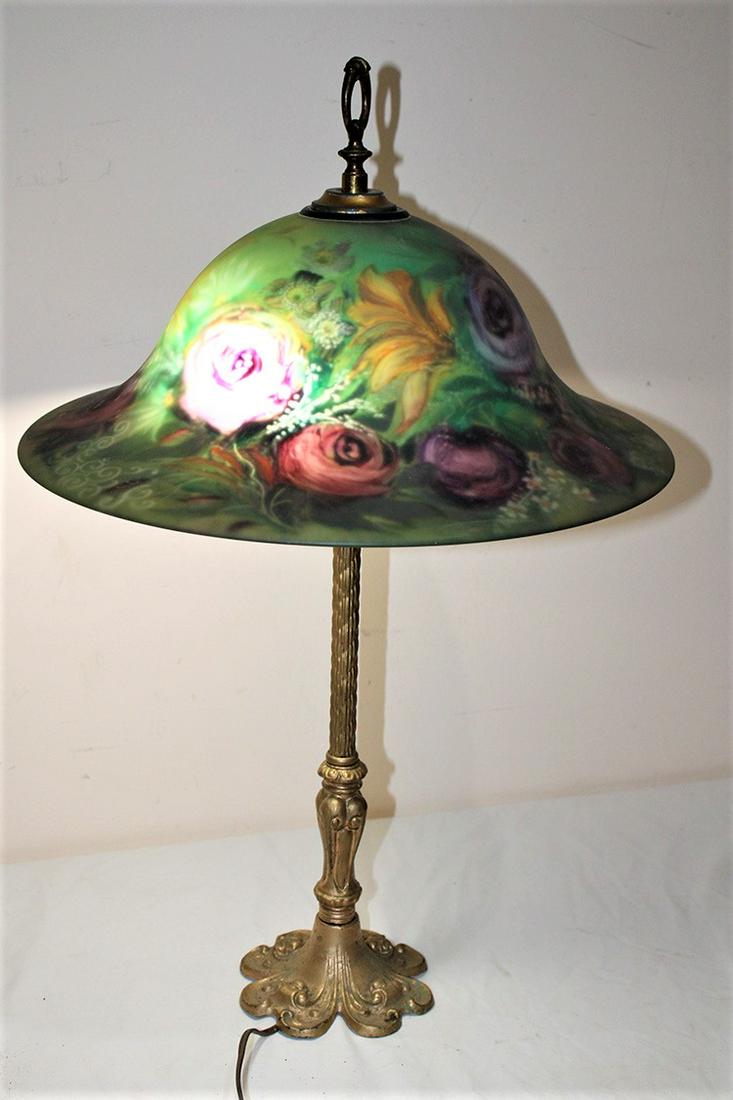 Wonderful signed Ulla Darni reversed painted table lamp (1 of 7)