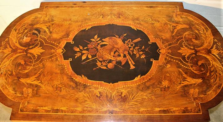 Victorian center table with all over satin wood (1 of 5)
