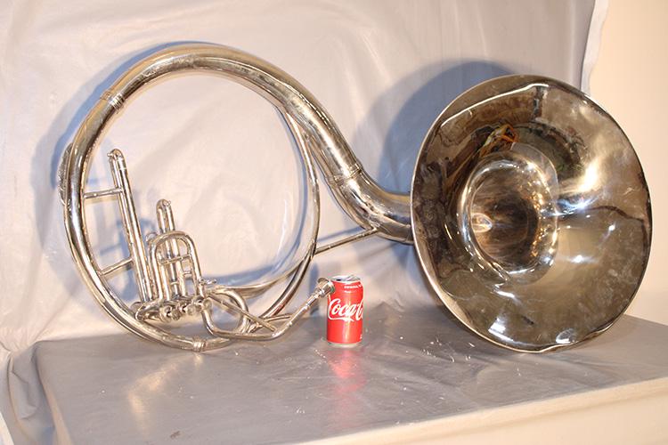 Large silver color sousaphone (1 of 3)