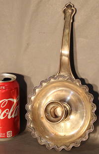 Super Tiffany &Co. Sterling Silver Handled Chamber Stick: Super Tiffany & Co. sterling silver handled chamber stick, 6 1/2 troy oz. No dents or damage. 6" wide, 11" long.