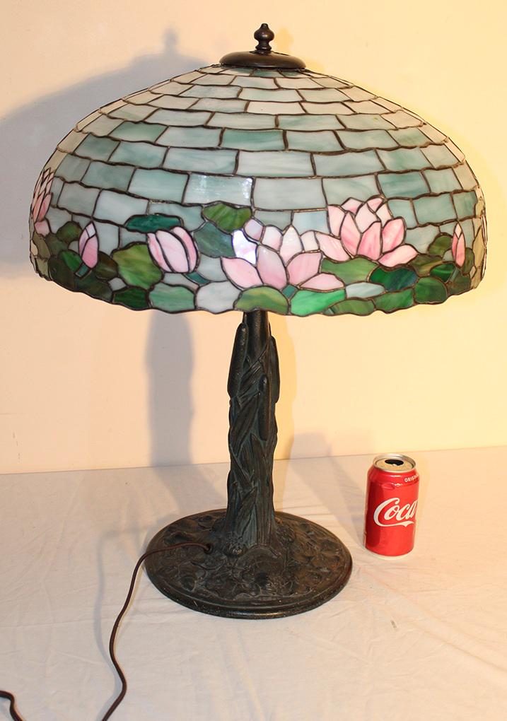 The Prettiest 20" Duffner And Kimberly Waterlily Pattern Leaded Lamp (1 of 7)