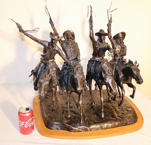 Older High Quality Signed Frederick Remington Bronze Coming Through The Rye (1 of 9)